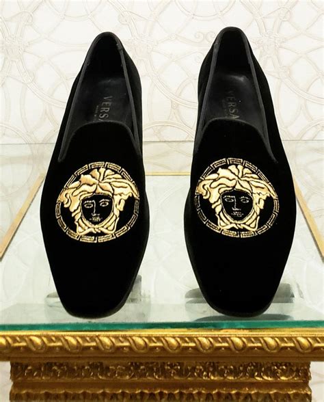 versace loafers shoes for sale|Versace medusa velvet loafers.